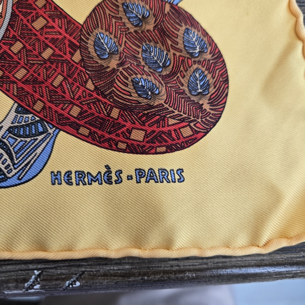 Hermès Yellow Silk Scarf